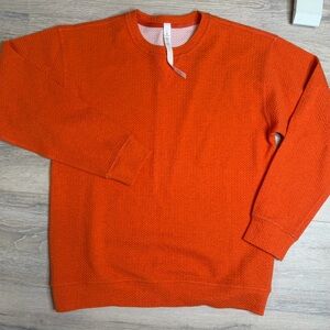 Lululemon All Yours Crew Sweatshirt Bubble Dot Brick Orange Textured Pullover